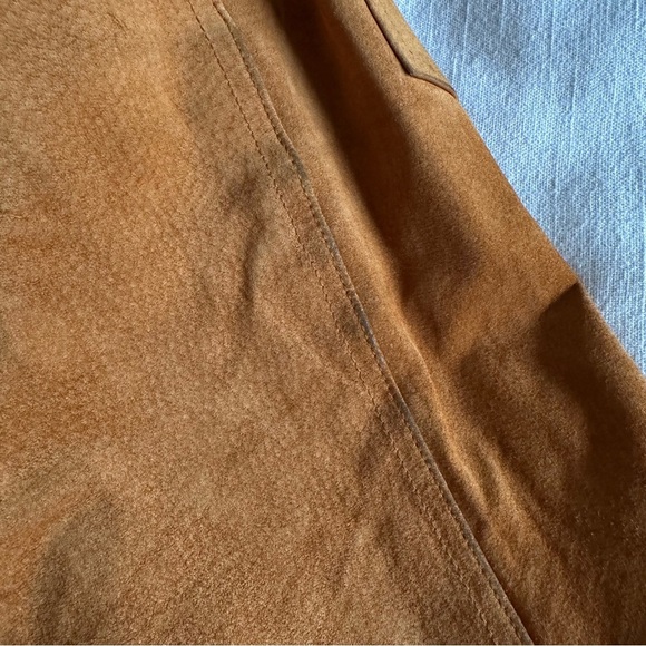 Vintage Design Assets Pants Womens 12 Suede Leather Straight Lined 90s Western - Picture 11 of 14